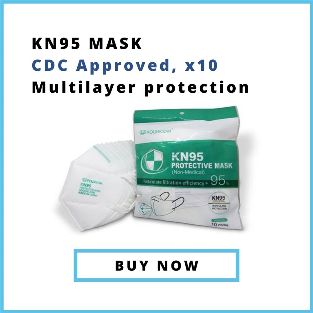 KN95 Mask, CDC Approved, Pack of 10